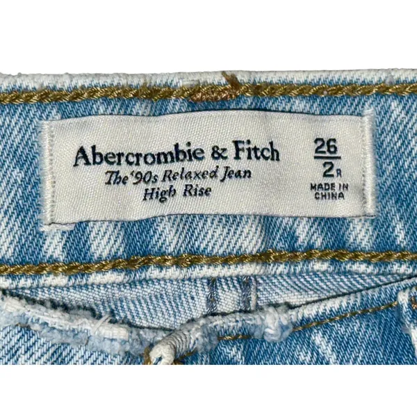 Abercrombie & Fitch The ’90s Relaxed Jean High Rise Blue Denim Jeans Size 26 2 R - Image 3