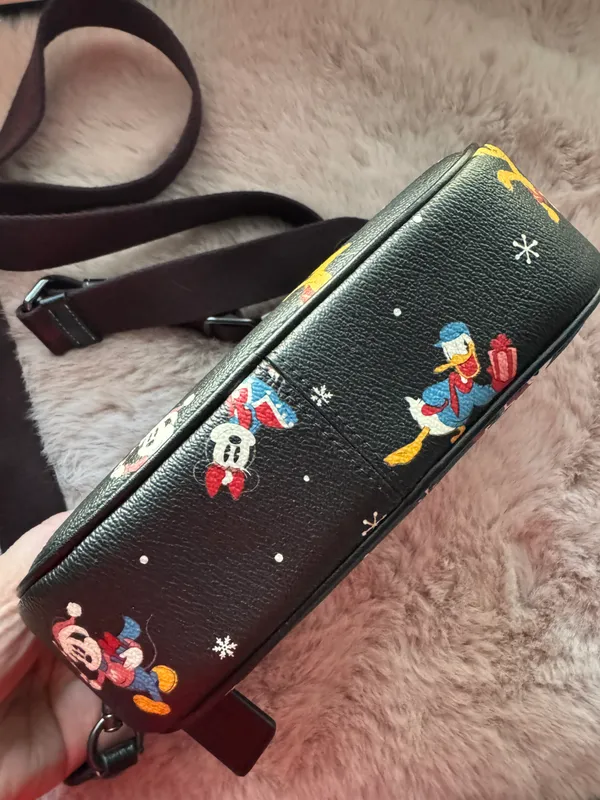Coach Disney X Mini Jamie Camera Bag with Holiday Print Black Multi CN027 - Image 5