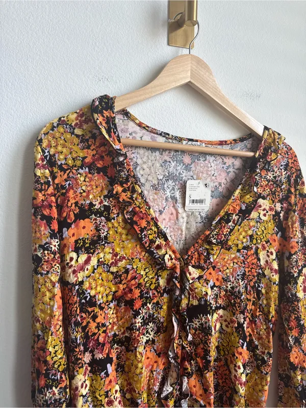 Free People Heat Wave Floral Lace Bodysuit Midnight Combo Size Small NWT - Image 7