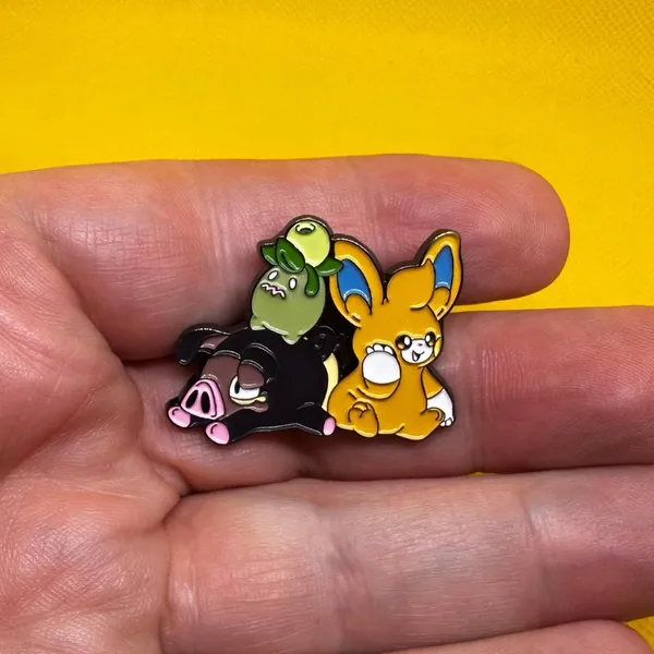 Pokémon Smoliv Lechonk Pawmi enamel pin - Image 2
