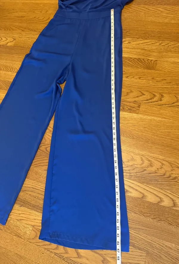 DO+BE Royal Blue Draped Jumpsuit size L - Image 9