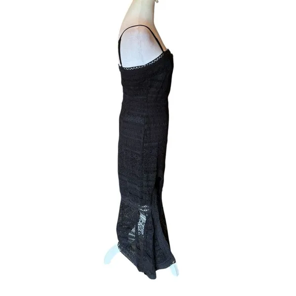 Lulus Absolute Elegance Black Lace Sleeveless Midi Dress Slit Womens Small NEW - Image 7