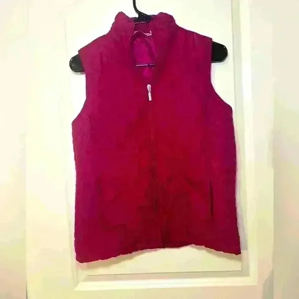 Great Northwest Indigo Burgundy Puffer Vest Size Small. Quilted - Image 2