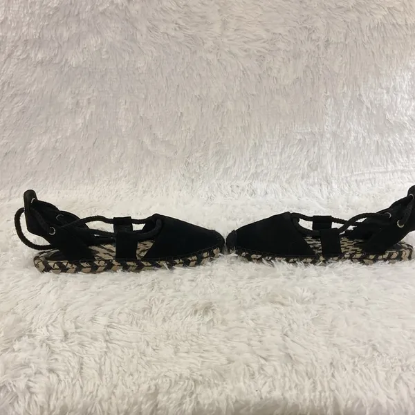 & Other Stories Women Flat Black Lace Up Espadrille Sandals . Size-7 - Image 3