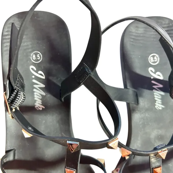 J Mark Studded Ankle Strap Sandals Black Size 8.5 - Image 5