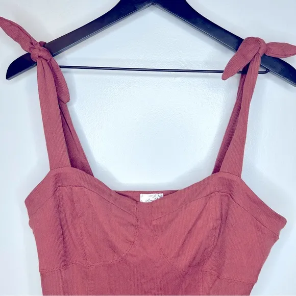 Free People Something‎ ‘Bout You Terra Cotta Tie Sleeve Slip Dress Size L - Image 8