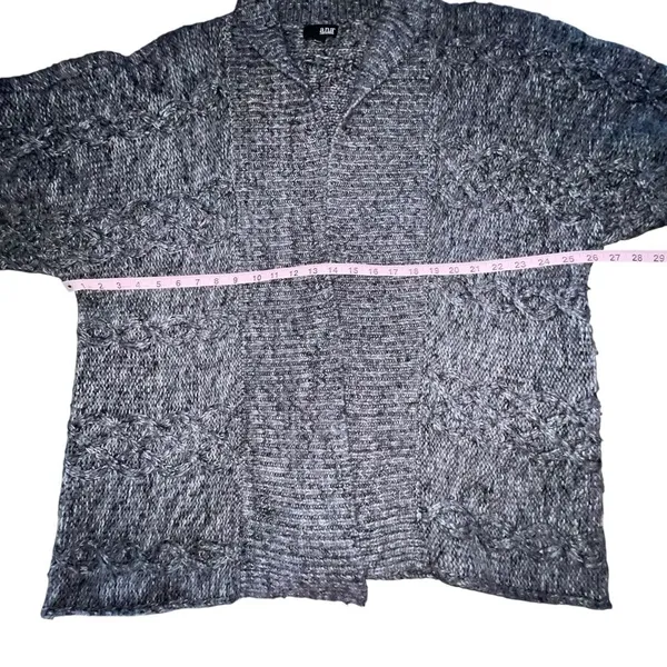 Ana A New Approach Dark Grey Shrug Sweater Short Sleeve‎ Knit Open Front L/XL - Image 5