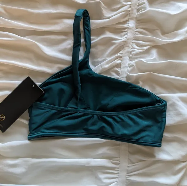 {Vix} Brand New Teal Solid Geometric Bikini Top Green Size 8 - Image 5