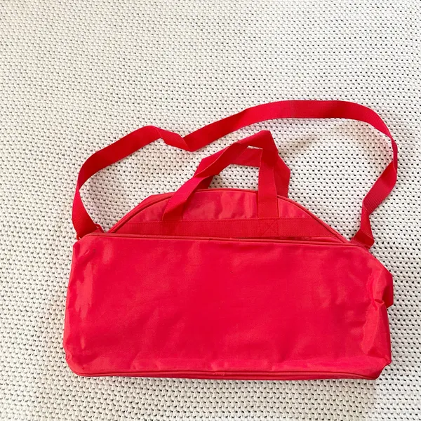 Hello Kitty Sanrio Red 1996 Nylon Vintage Square Tile Dome Weekender Duffel Bag - Image 5