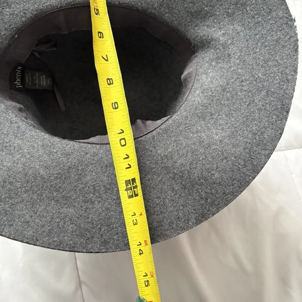 Womens OS 100% Wool Hat‎ Gray Felt Floppy Leather Bow Dainty Romantic Feminine - Image 8