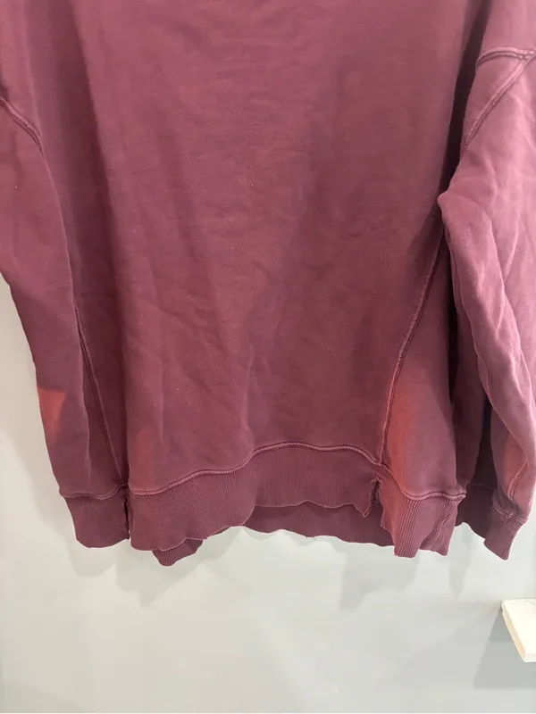 aerie Washed Burgundy Crewneck Sweatshirt oversized small boho Crewneck - Image 7