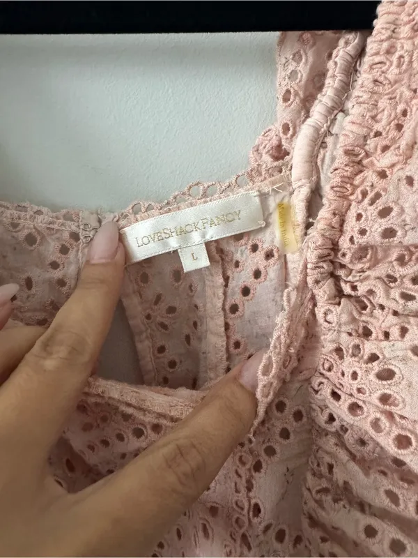LoveShackFancy Dora Dress in Pink Parfait Size L - Image 5