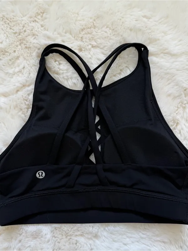 Lululemon Crisscross Front High-Neck Sports Bra 4 - Black - Image 2