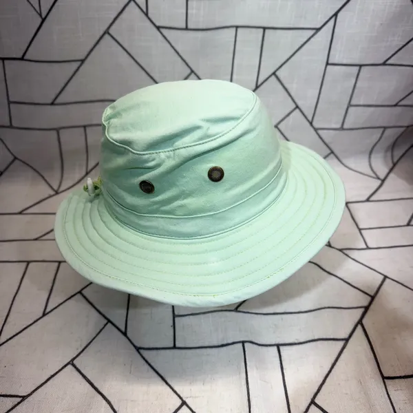 FADED Sloggers Sun Hat OS Mint‎ Green Cotton Wide Brim Chin Strap Gardening - Image 4