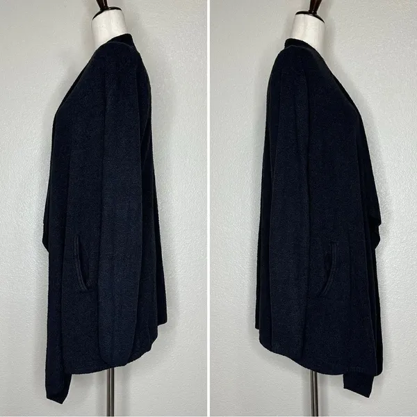Barefoot Dreams Cozychic Lite Black Open Front Cardigan, Size S/M - Image 7