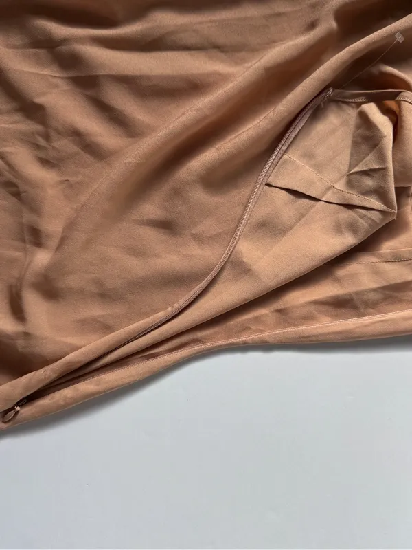 Nadine Merabi Nude Satin Slip Mini Dress XS US 2 NWOT - Image 8