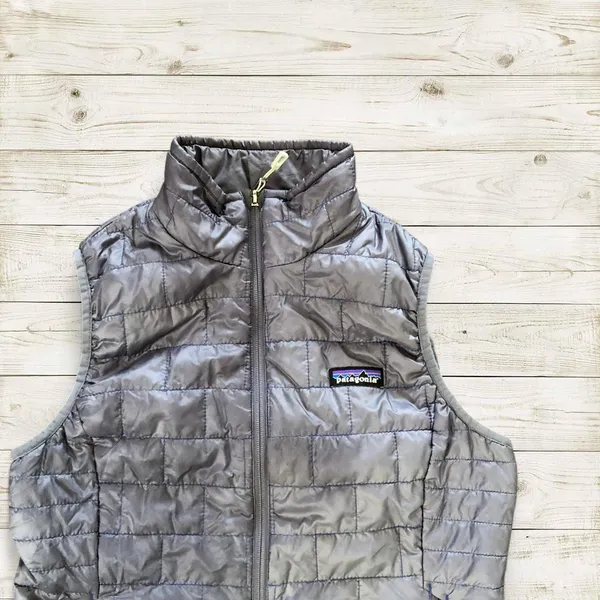 Patagonia Nano Puff Jacket Vest Quilted Primaloft Insulated Puffer Gilet Bodywarmer Gray Sz S Measurement in pics - Image 2