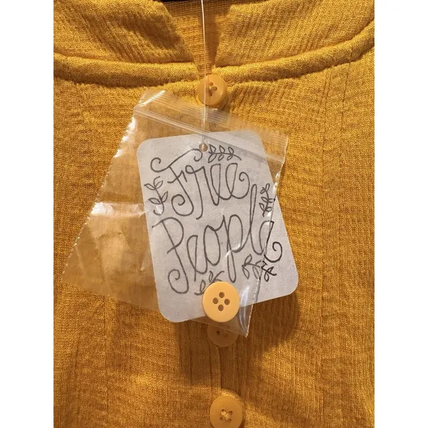 Free People NWT $78 Fall or Summer Struttin Mini Dress Bell Waffle Ruffle Hem L - Image 5