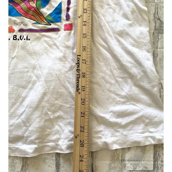 VTG Pacific 90s Single Stitch Vibrant Fish Logo Tortola Short Sleeve Tee L - Image 7