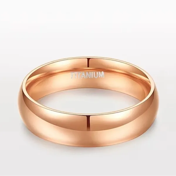 Women’s Luxury Titanium Steel Rose Golden Minimalist 6mm Band Size 7 - Image 5