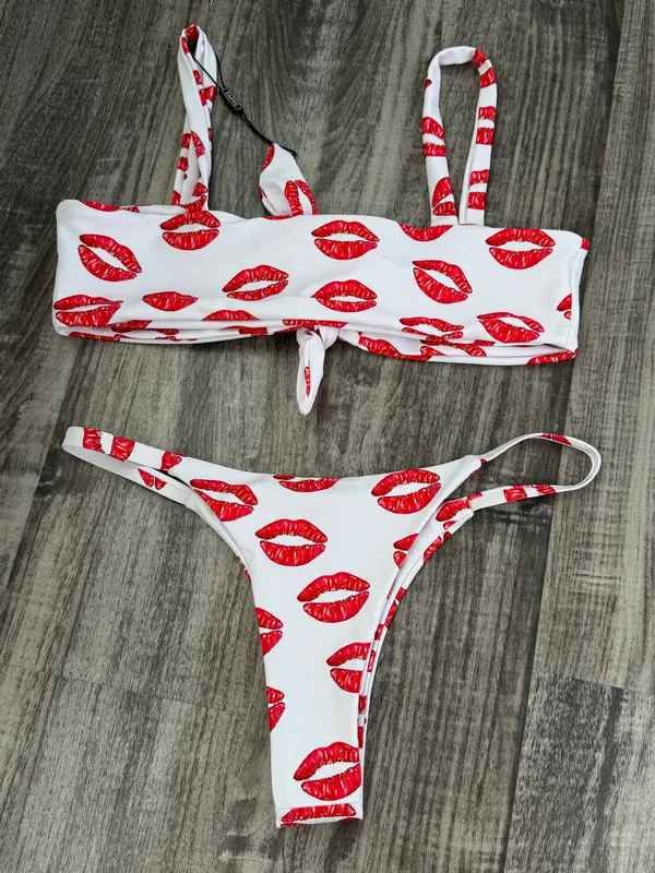 shein cutout kisses bikini set - Image 4