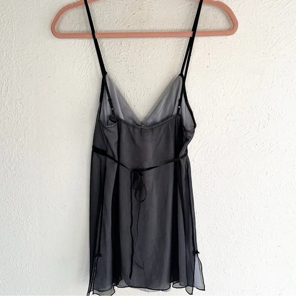 Victoria’s Secret Sheer Mesh Babydoll Slip – Y2K Fairy Grunge Sz medium black - Image 3