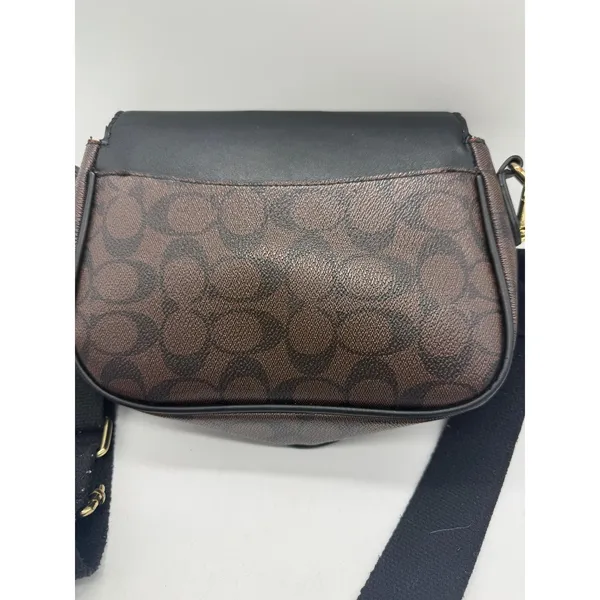 Coach Signature Lucy Crossbody‎ Bag Womens Small Brown Canvas Leather Buckle - Image 3