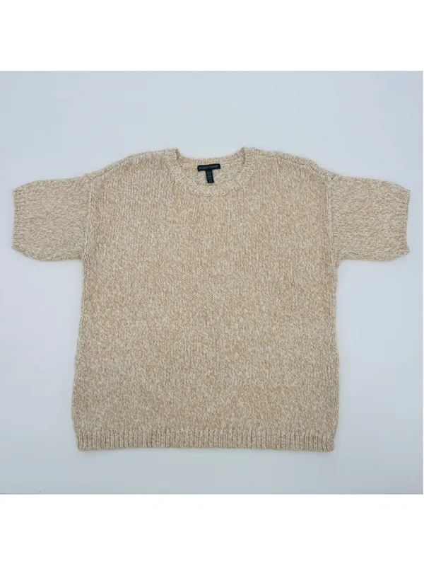 NWOT Women's Eileen Fisher Twisted Chainette Organic Cotton Sweater Size S Beige - Image 3