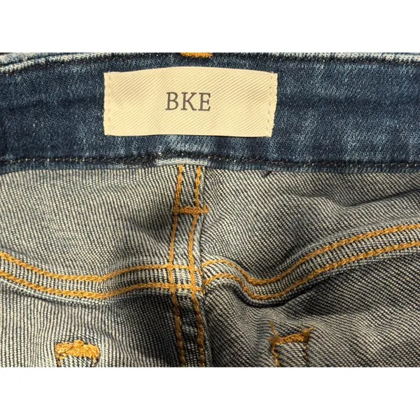 BKE Stella Distressed Denim Shorts Micro Mini Y2K Frayed Hem Size 24 Low Rise - Image 4
