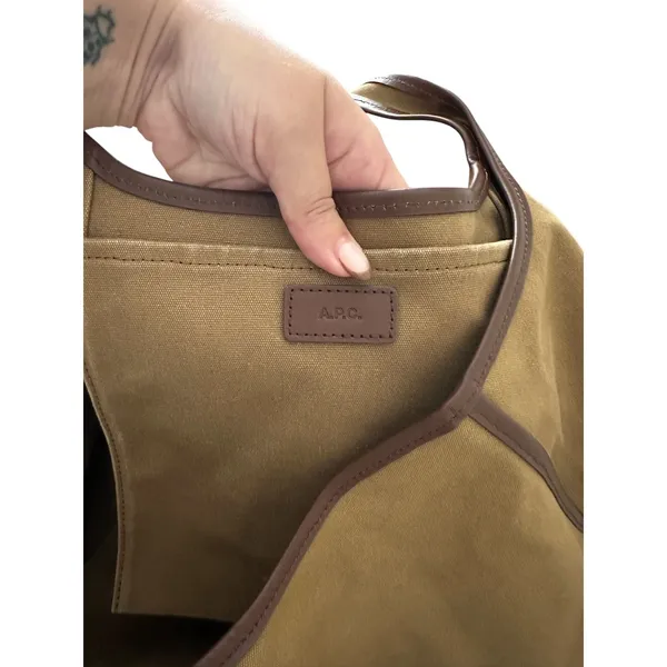 A.P.C. Harper Shopper Canvas Tote Bag Brown - Image 3