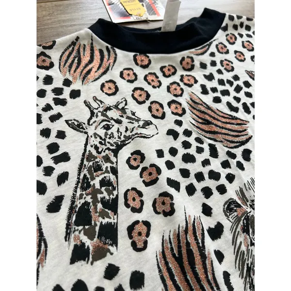 NWT True Vintage Glitter‎ Animal Print Sweatshirt M 80s Glam Retro Rock Bling - Image 3