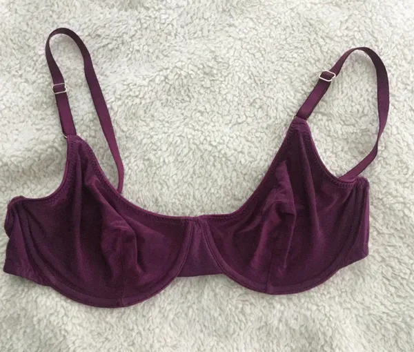 Victoria's Secret Vintage 90s Iridescent Maroon/Dark Magenta Demi Bra - Sz 36B - Image 2