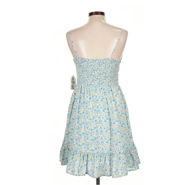 Altar'd State White Blue Eloise Floral Mini Dress Ruffle Hem Large Cottagecore - Image 7