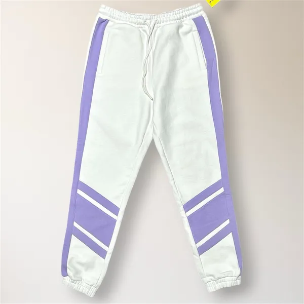 NWT EleVen Venus Williams M White Purple Embroidered Heavyweight Fleece Joggers‎ - Image 3