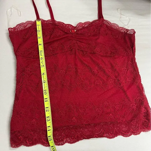 Madden Girl Lace Cami Top Size XL red Floral adjustable straps sexy camisole - Image 7