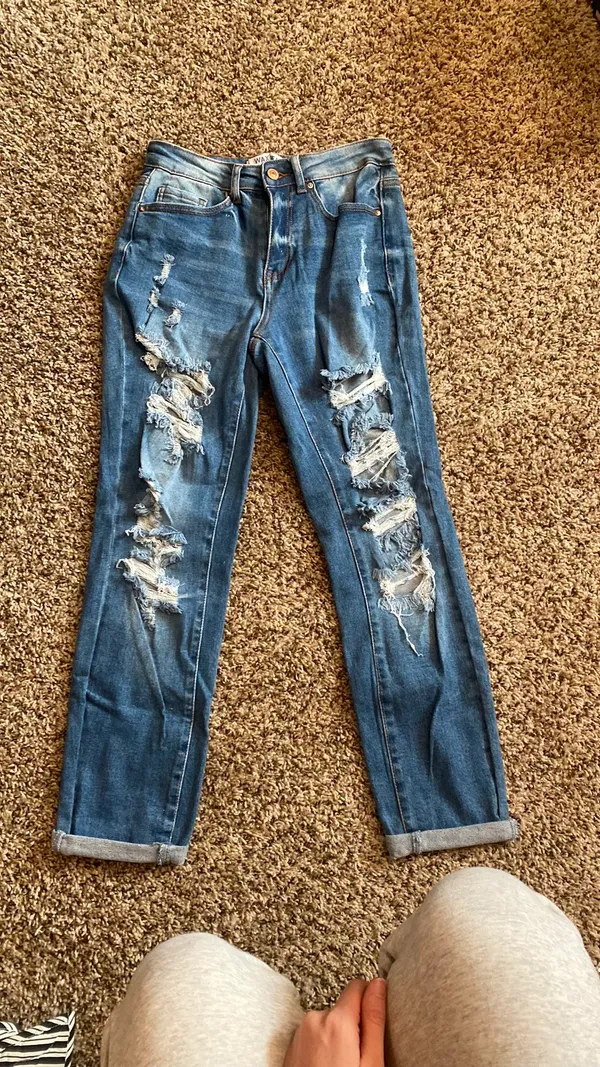 Wax Jean Distressed Ripped Jeans - Image 3