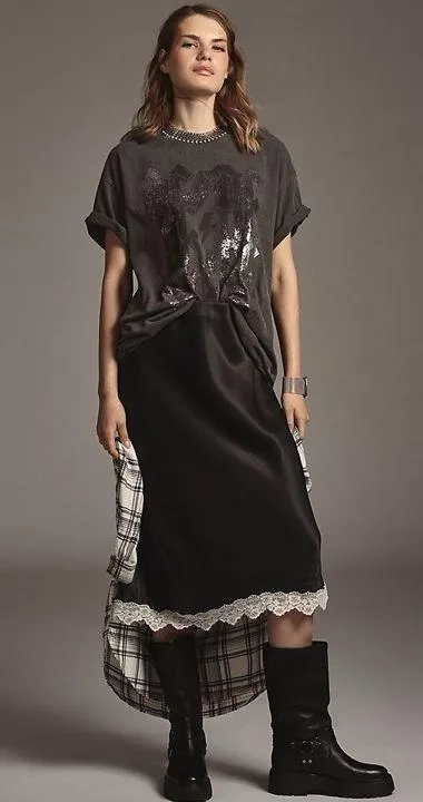 NWT Anthropologie Black The Tilda Slip Skirt: Lace-Trimmed Edition. Size Small - Image 2