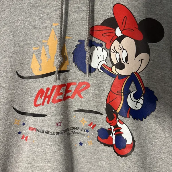 Disney/ESPN Cheer Hoodie Gray Size M - Image 2