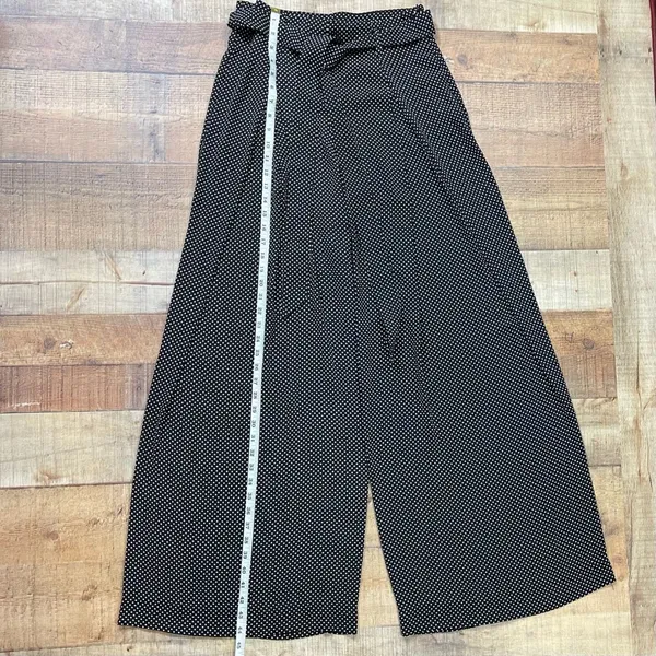 Zara Black/ White Polkadot Wide Leg Pants Size M - Image 12