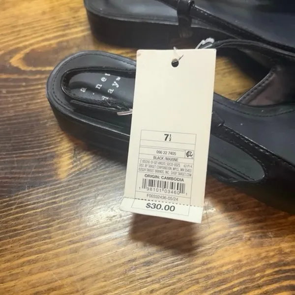 A New‎ Day Black Flats Size 7.5 - Image 6