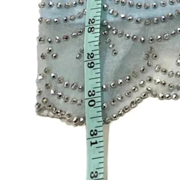 Xscape Rhinestone Beaded Tiered Formal Mini Dress Light Aqua Prom Homecoming 2 - Image 15