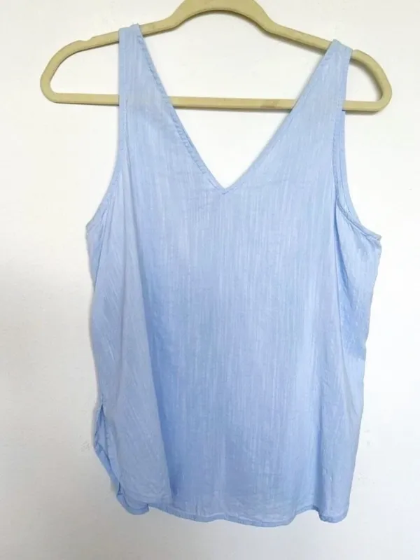 NEW Old Navy tank top blue SMALL V-neck sleeveless NEW casual career top - Image 8