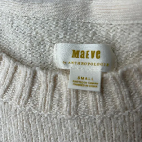 Anthropologie Maeve Cream Puff Sleeve Crew Neck Sweater - Image 8