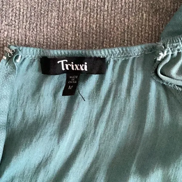 Trixxi Green Ruched Puff Sleeve Mini Dress - Image 4