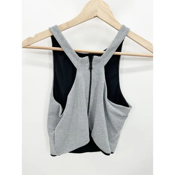 Koral Womens Defense Crop‎ Top Cloud Gray Sports Bra Zipper A6148KS44 Medium NWT - Image 2