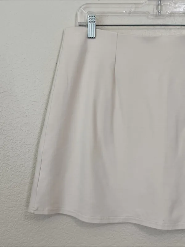 American Eagle Outfitters Cream Front Side-Slit Skort, Sz Large - Image 6