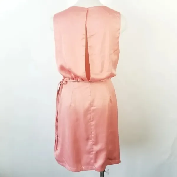 ONE ONE SIX Peach‎ Pink Satin Surplice Dress L - Image 6