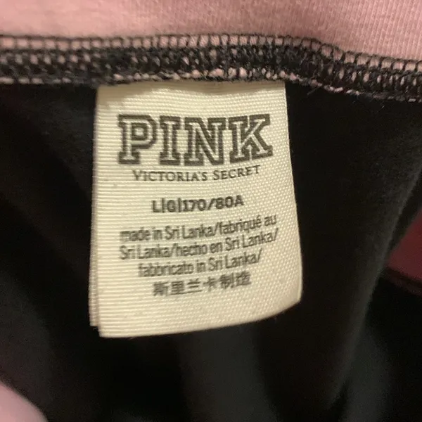 Victoria’s Secret PINK Leggings Elastic Waist Logo detail bottom Pink Black - Image 7