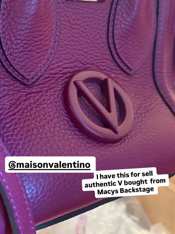 Valentino Purple Leather Top-Handle Womens Bag with Detachable Strap - Image 3
