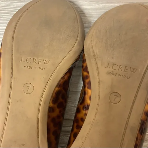 J. Crew patent leather leopard print ballet‎ flats sz 7 - Image 2